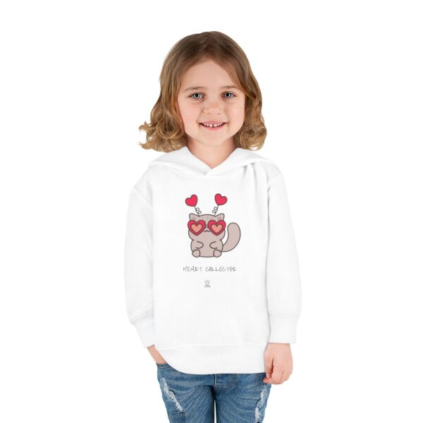 Heart Eyes Cat Toddler Hoodie | Cute Kitty Valentine Pullover - Image 4