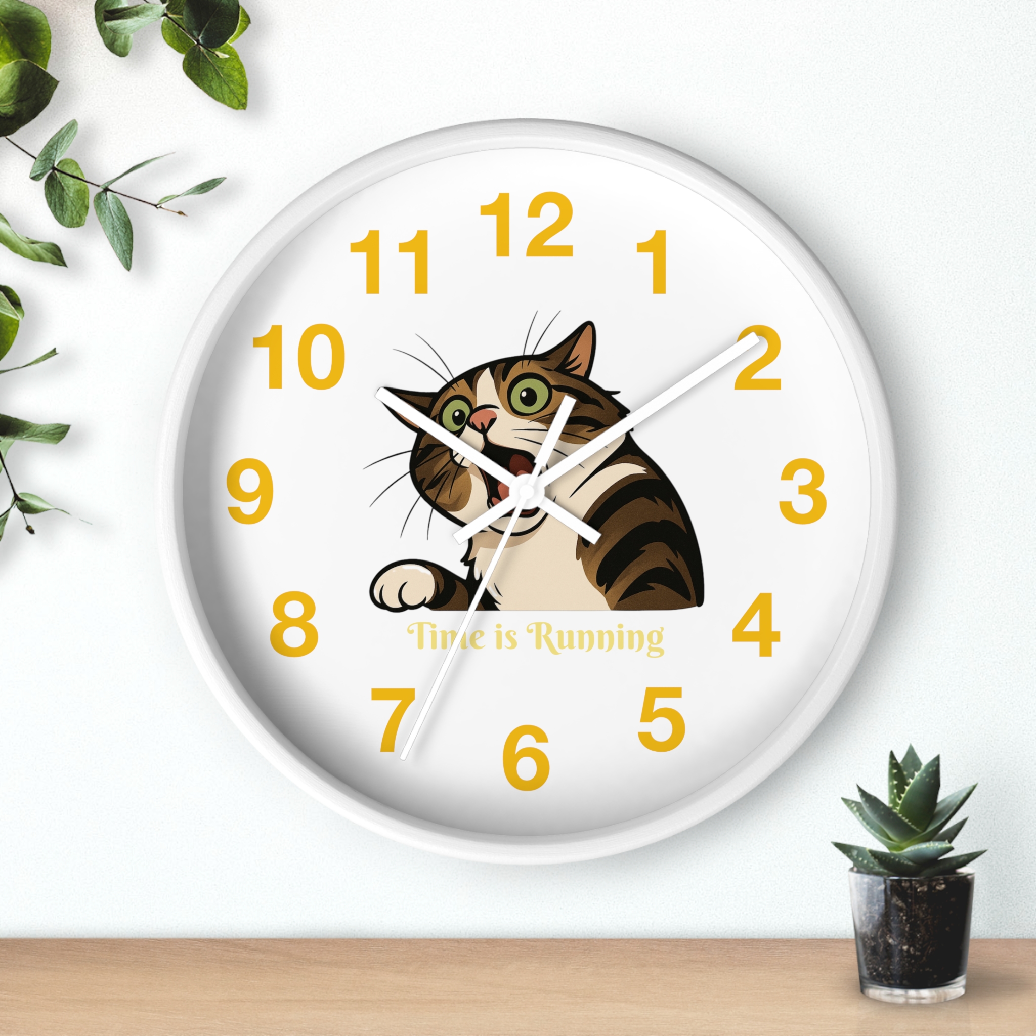 Funny Cat Wall Clock - Time is Running, Cat Decor, Unique Gift for Cat Lovers, Home Office Wall Art, Quirky Kitty Clock - Image 12