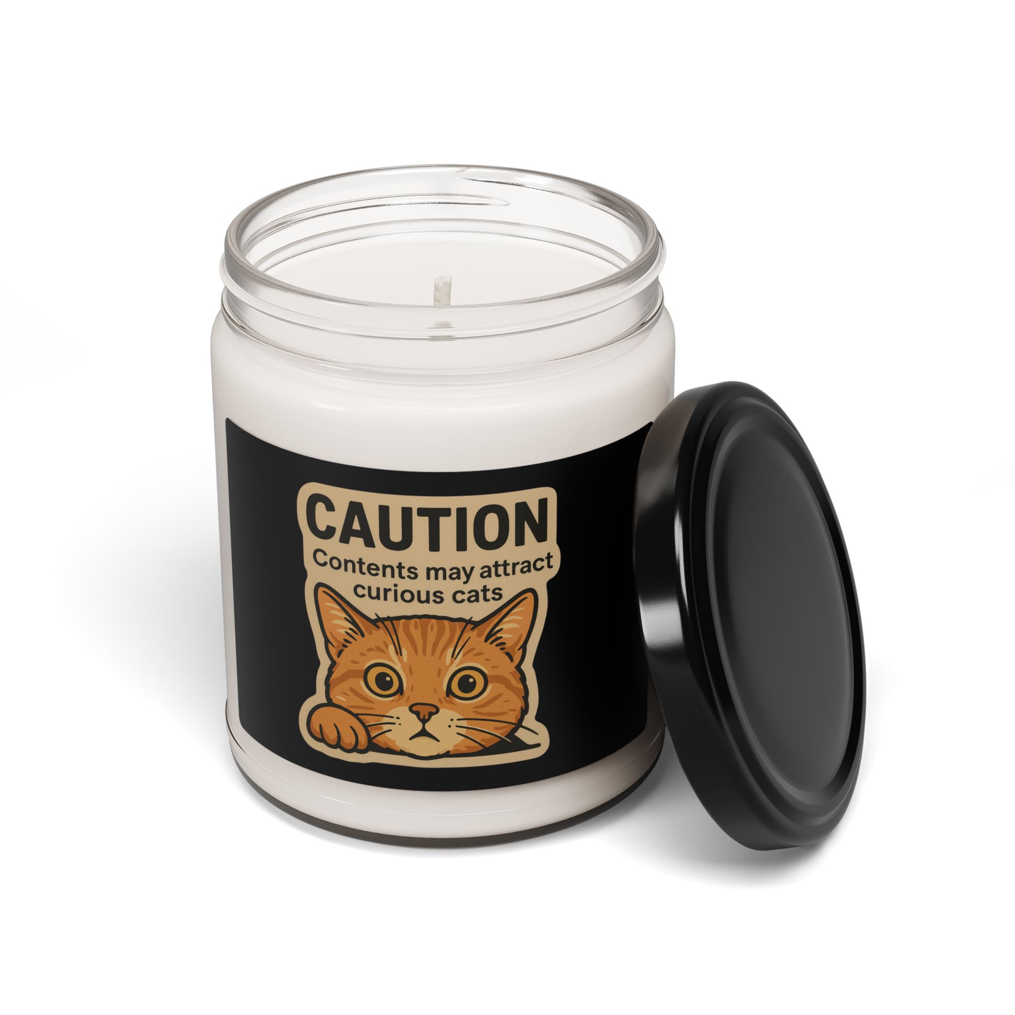 Caution: Contents May Attract Curious Cats — 9oz Scented Soy Candle - Image 3