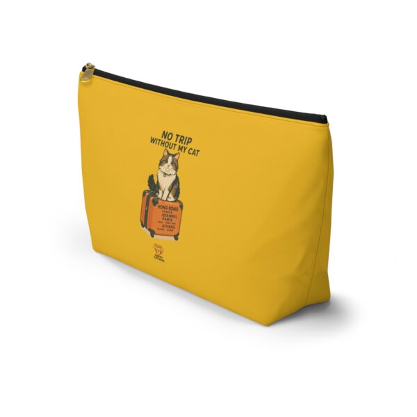 No Trip Without My Cat accessory pouch | Travel Cat Illustration - Image 3