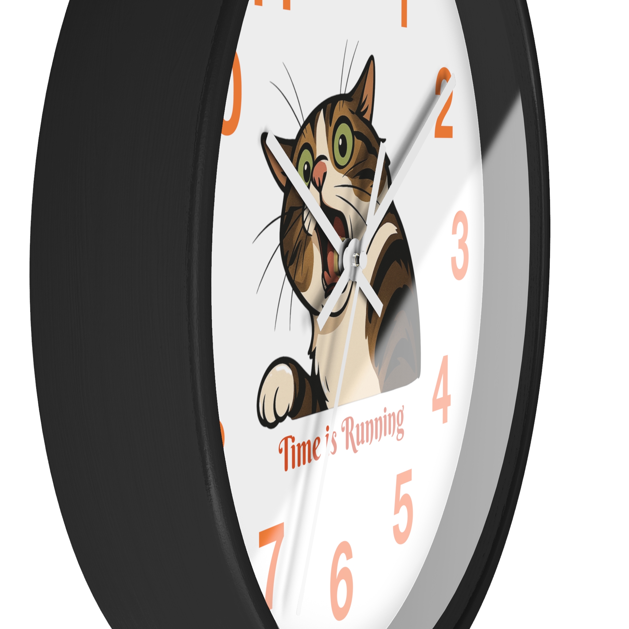 Funny Cat Wall Clock - Time is Running, Cat Decor, Unique Gift for Cat Lovers, Home Office Wall Art, Quirky Kitty Clock - Image 5