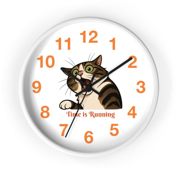 Funny Cat Wall Clock - Time is Running, Cat Decor, Unique Gift for Cat Lovers, Home Office Wall Art, Quirky Kitty Clock - Image 7