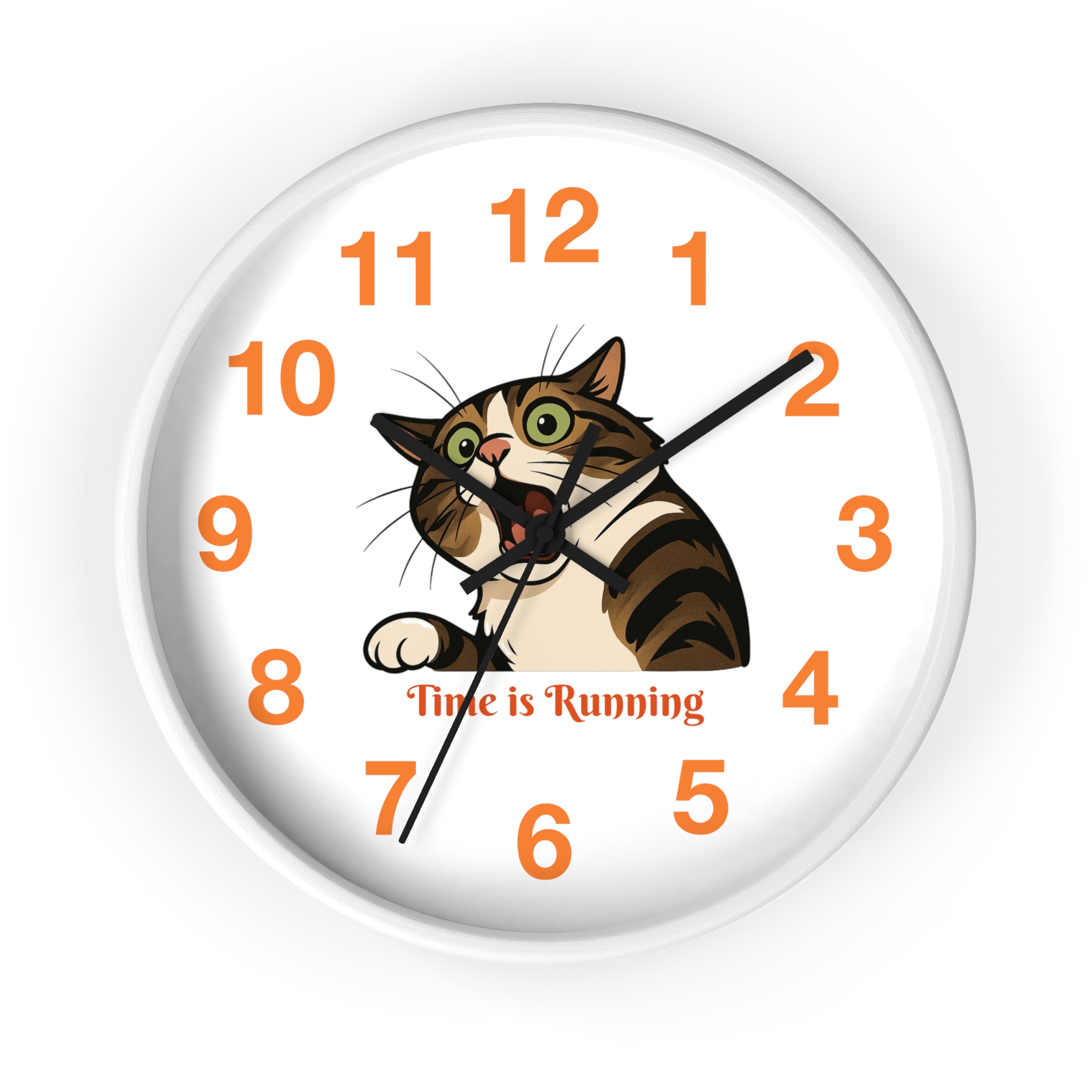 Funny Cat Wall Clock - Time is Running, Cat Decor, Unique Gift for Cat Lovers, Home Office Wall Art, Quirky Kitty Clock - Image 7