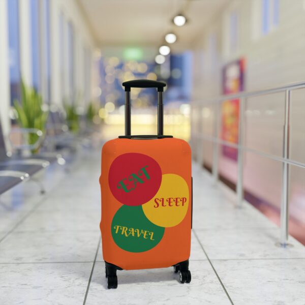 Retro Traffic Light Luggage Cover | Colorful Stripes Suitcase Sleeve - Image 3