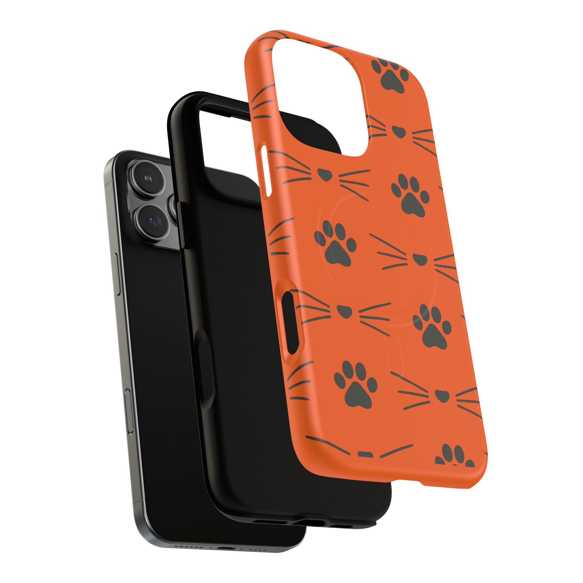 Cute Cat Pattern Magnetic Phone Case, Pet Lover Gift, Fun Yellow Phone Cover, Whiskers Design, Unique Animal Case, Birthday Gift - Image 60