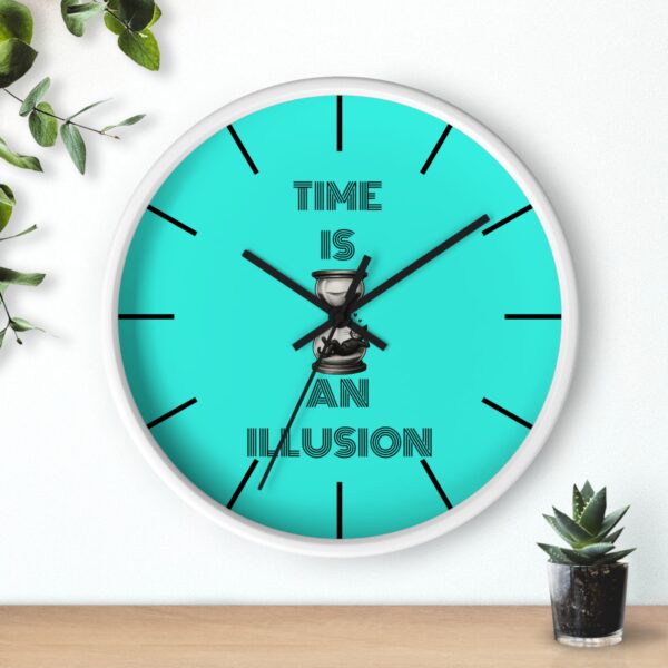Funny Cat Wall Clock - Time is an Illusion , Cat Decor, Unique Gift for Cat Lovers, Home Office Wall Art, Quirky Kitty Clock - Image 9