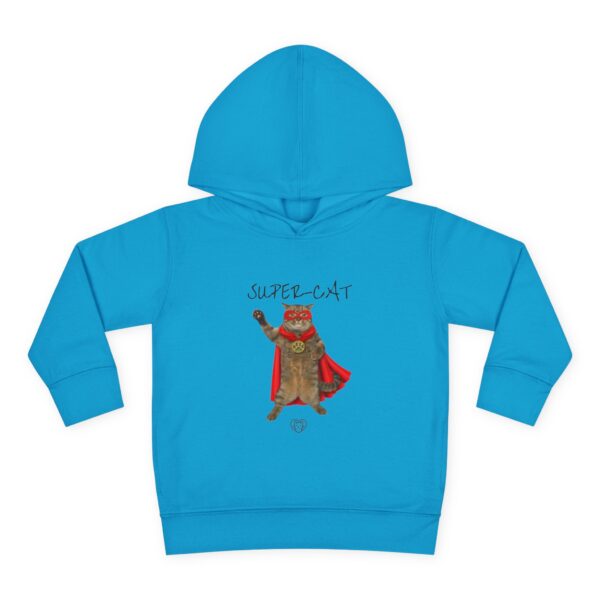 Super-Cat illustration Toddler Hoodie | Superhero Cat Kids Pullover - Image 9