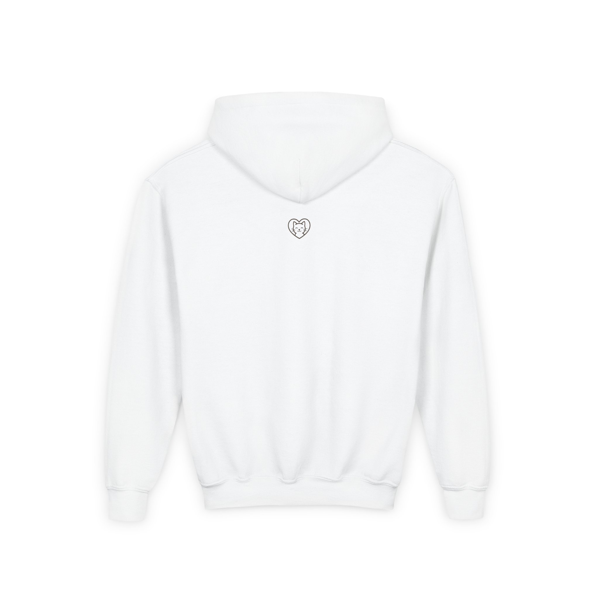 Free Happiness Cat Youth Hoodie | Cute Black Cat Graphic - Image 2