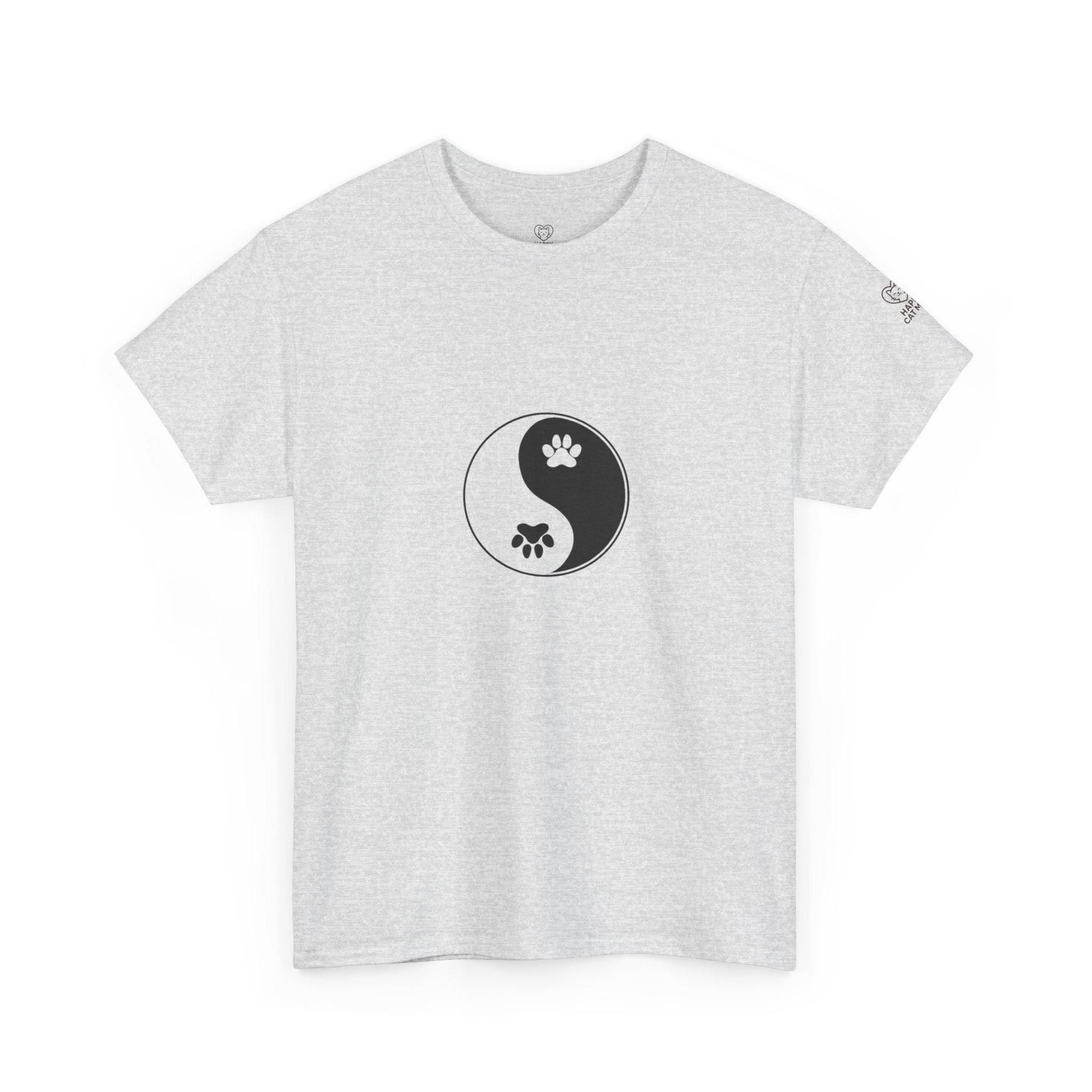 Yin Yang Unisex Heavy Cotton Tee, Pet Lovers Shirt, Spiritual Cotton Tee, Philosophy Gift, Everyday Casual Wear - Image 7