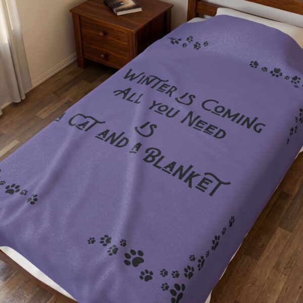 Cozy Cat Themed Velveteen Plush Blanket, Snuggle Blanket, Cat Lover Gift, Winter Home Decor, Cat Blanket, Pet Lover Comfort - Image 7