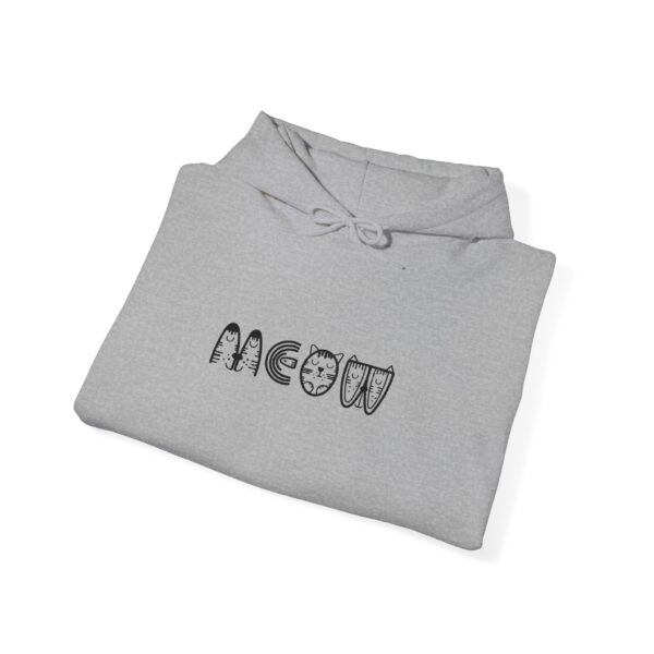 Meow Cat Lettering Hoodie | Cute Doodle Cat Graphic - Image 20