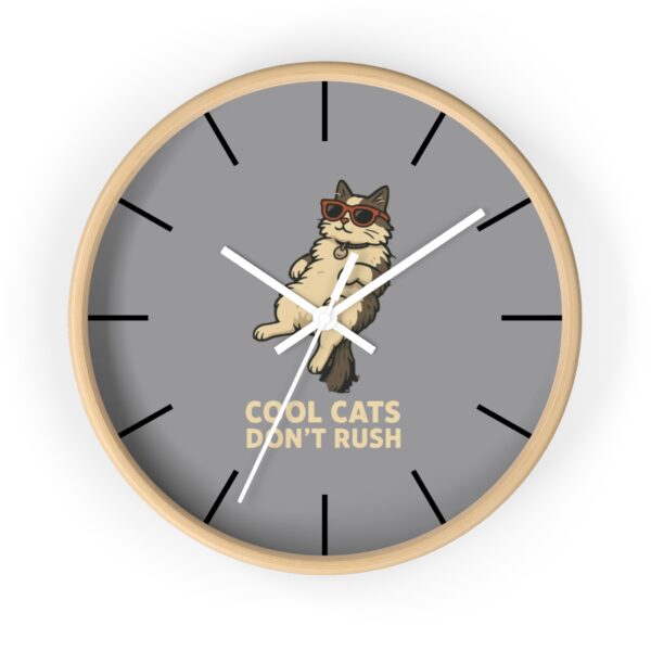 Funny Cat Wall Clock - Time is Running, Cat Decor, Unique Gift for Cat Lovers, Home Office Wall Art, Quirky Kitty Clock - Image 16
