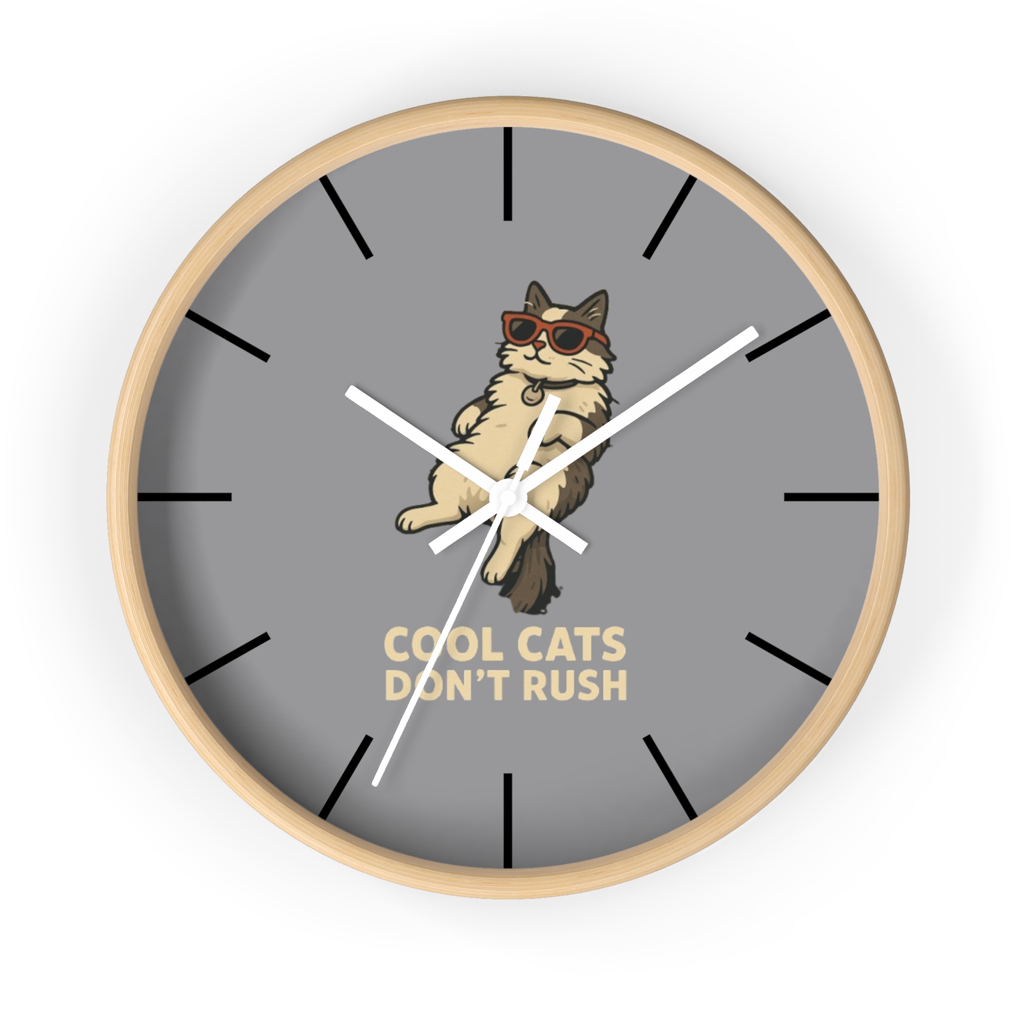 Funny Cat Wall Clock - Time is Running, Cat Decor, Unique Gift for Cat Lovers, Home Office Wall Art, Quirky Kitty Clock - Image 16