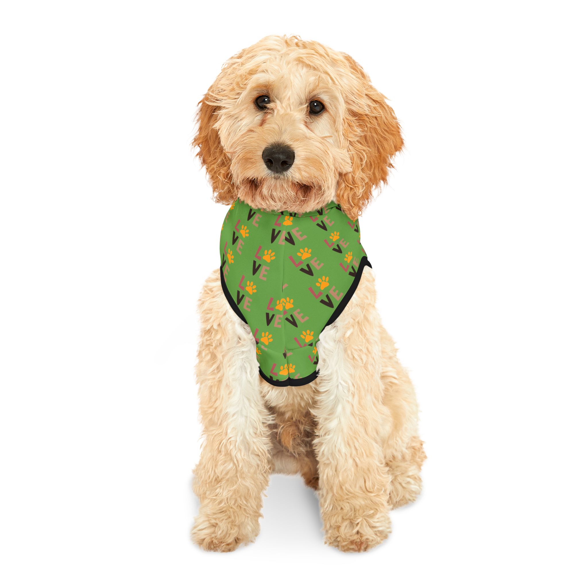 Love Pattern Pet Hoodie | Green Floral Dog Hoodie - Image 7