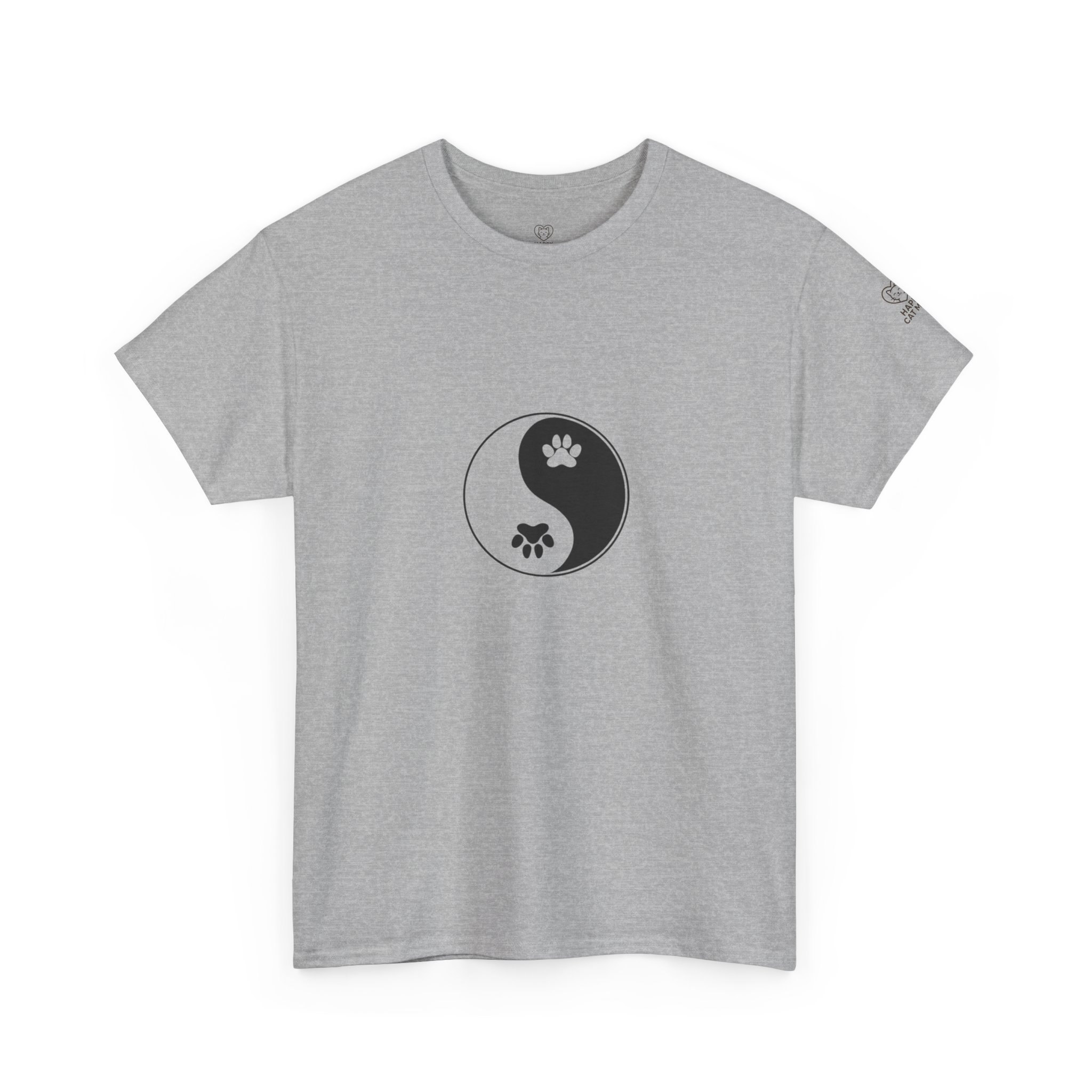Yin Yang Unisex Heavy Cotton Tee, Pet Lovers Shirt, Spiritual Cotton Tee, Philosophy Gift, Everyday Casual Wear - Image 15