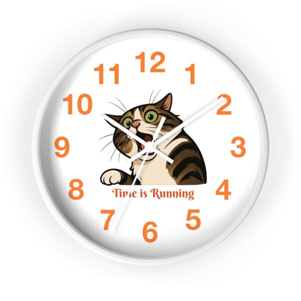 Funny Cat Wall Clock - Time is Running, Cat Decor, Unique Gift for Cat Lovers, Home Office Wall Art, Quirky Kitty Clock - Image 10