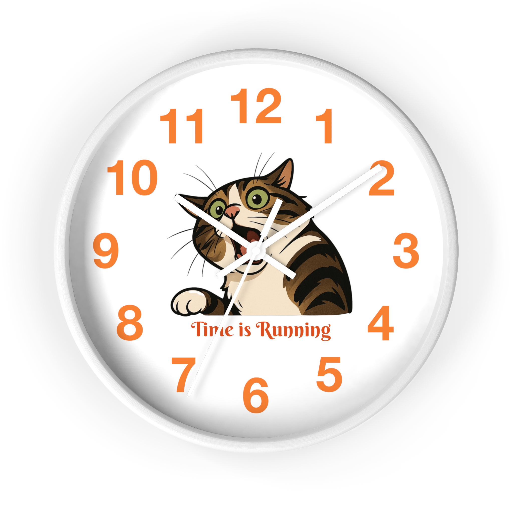 Funny Cat Wall Clock - Time is Running, Cat Decor, Unique Gift for Cat Lovers, Home Office Wall Art, Quirky Kitty Clock - Image 10