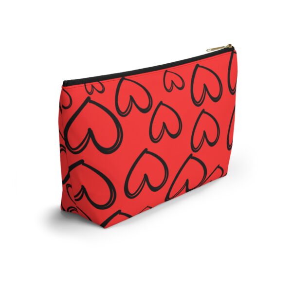 Handdrawn Heart Pattern Accessory Pouch - Image 4
