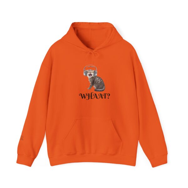 Cat Wearing Headphones 'Whaat?' Hoodie | Funny Kitty Graphic - Image 9