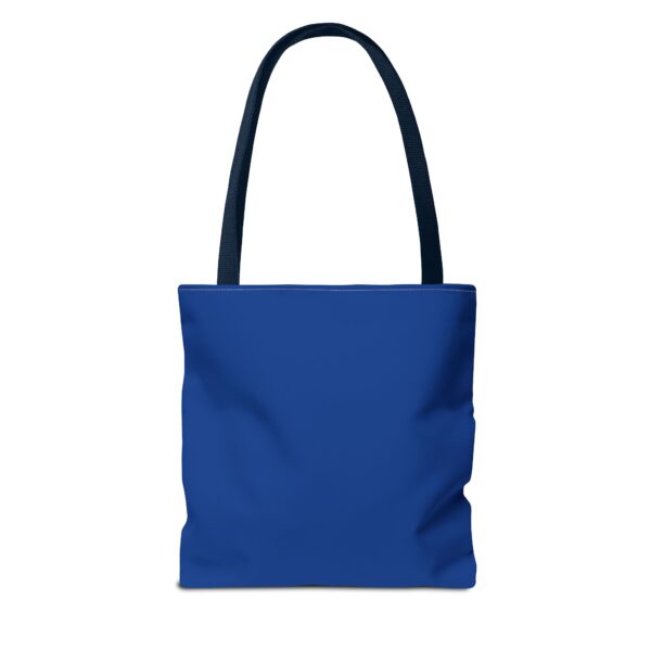 Cat Mom Tote Bag - Happy Cat Mom Gift, Blue AOP Bag, Cat Lover Accessories, Practical Shopping Tote, Cute Pet Owner Bag - Image 14