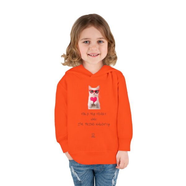 Cute Cat Holding Heart toddler hoodie | Valentine's Day Kids Pullover - Image 8
