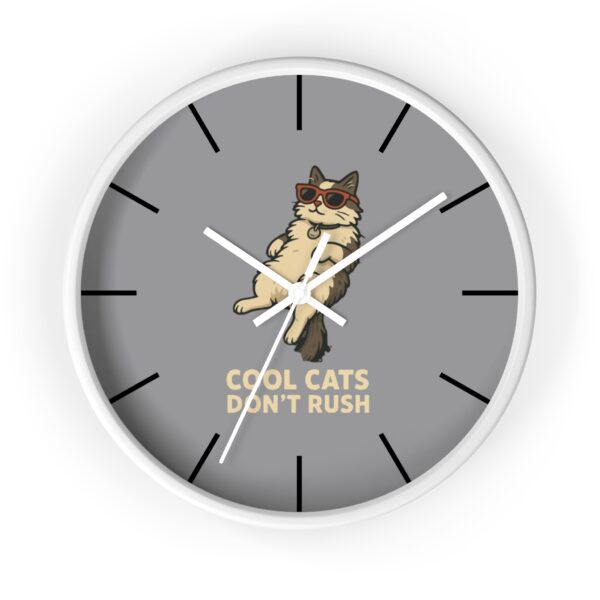 Funny Cat Wall Clock - Time is Running, Cat Decor, Unique Gift for Cat Lovers, Home Office Wall Art, Quirky Kitty Clock - Image 10