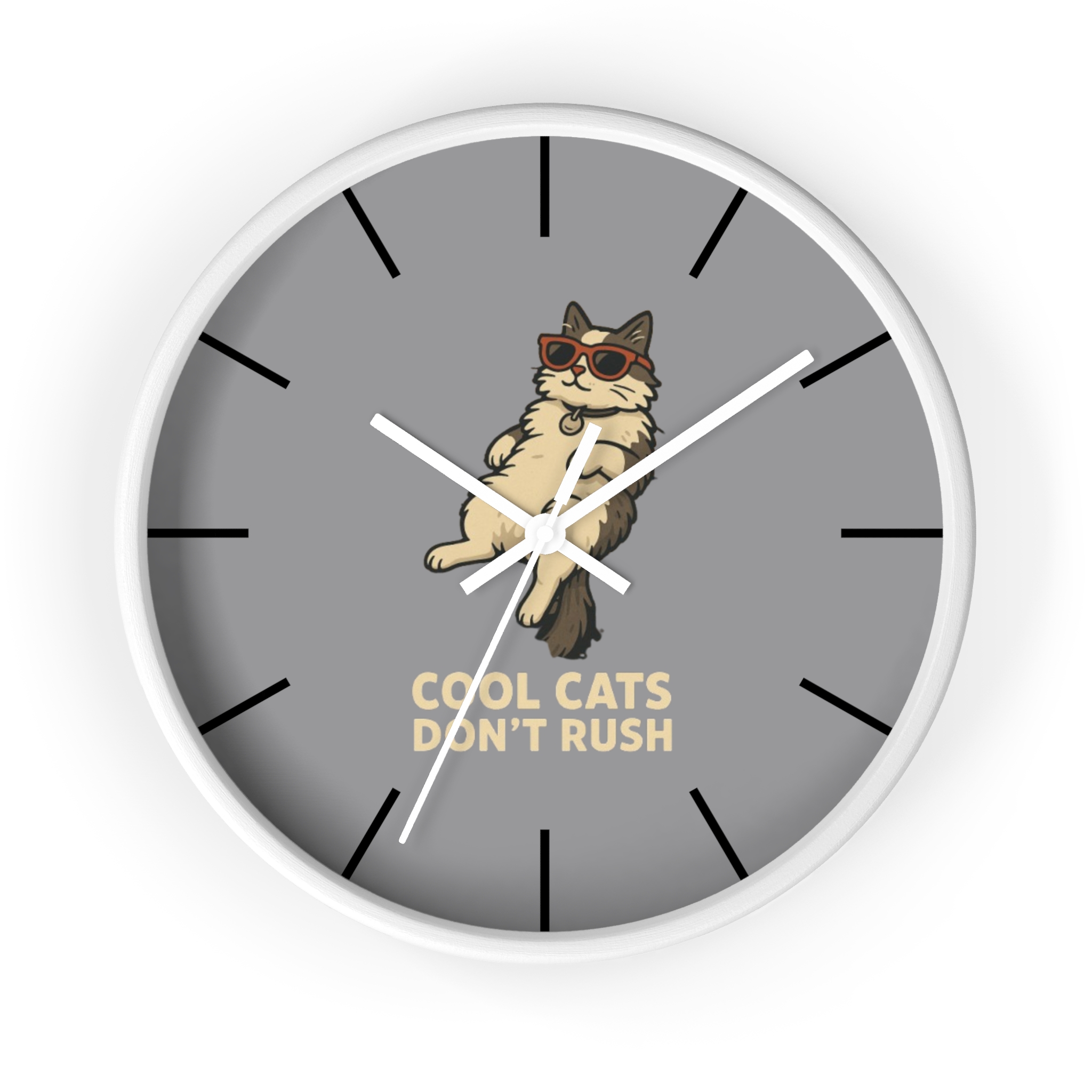 Funny Cat Wall Clock - Time is Running, Cat Decor, Unique Gift for Cat Lovers, Home Office Wall Art, Quirky Kitty Clock - Image 10