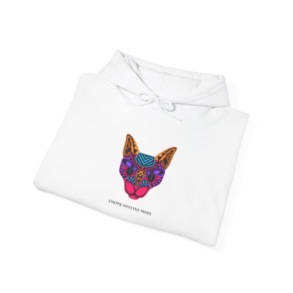 Colorful Sugar Skull Cat Hoodie | Vibrant Day of the Dead Feline Design - Image 4