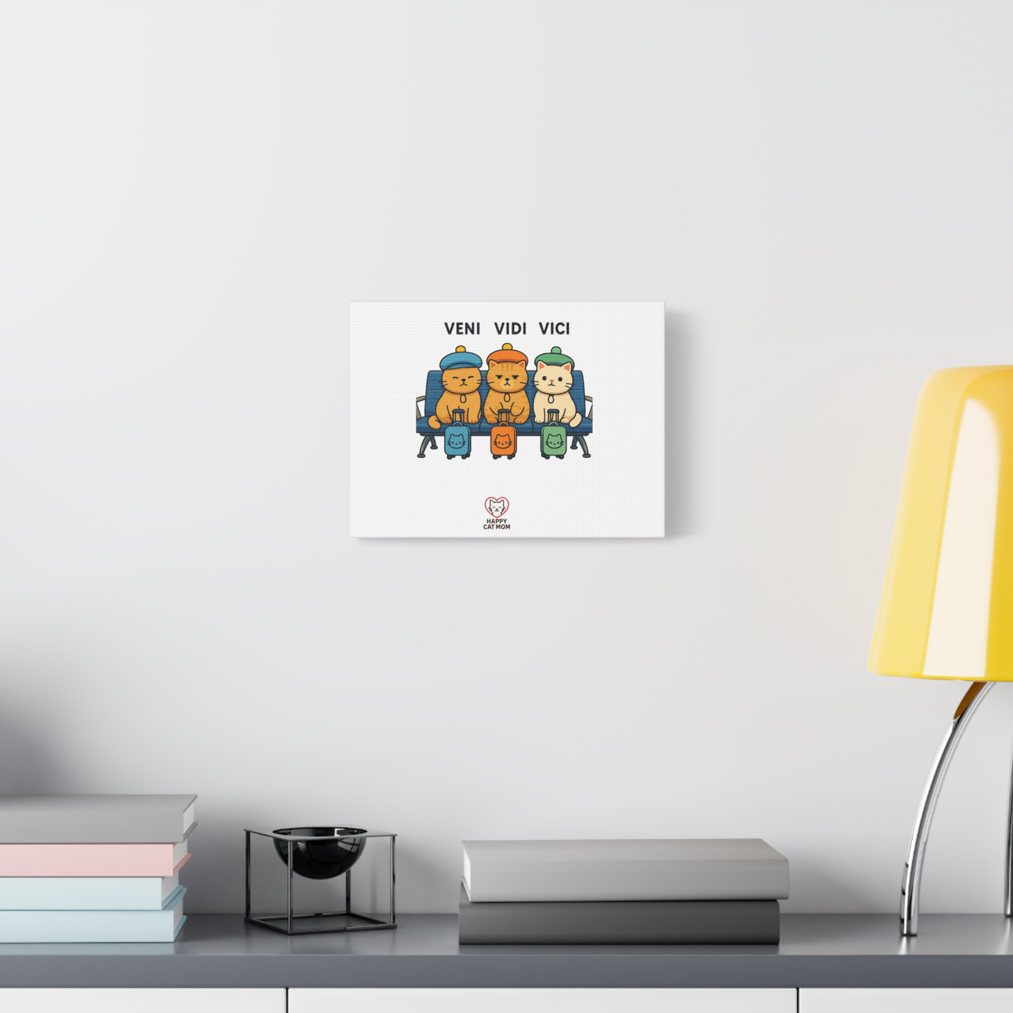 Cute Cat Canvas Art Print, Veni Vidi Vici Wall Decor, Cat Lover Gift, Pet-Themed Home Decor, Fun Animal Wall Art - Image 3