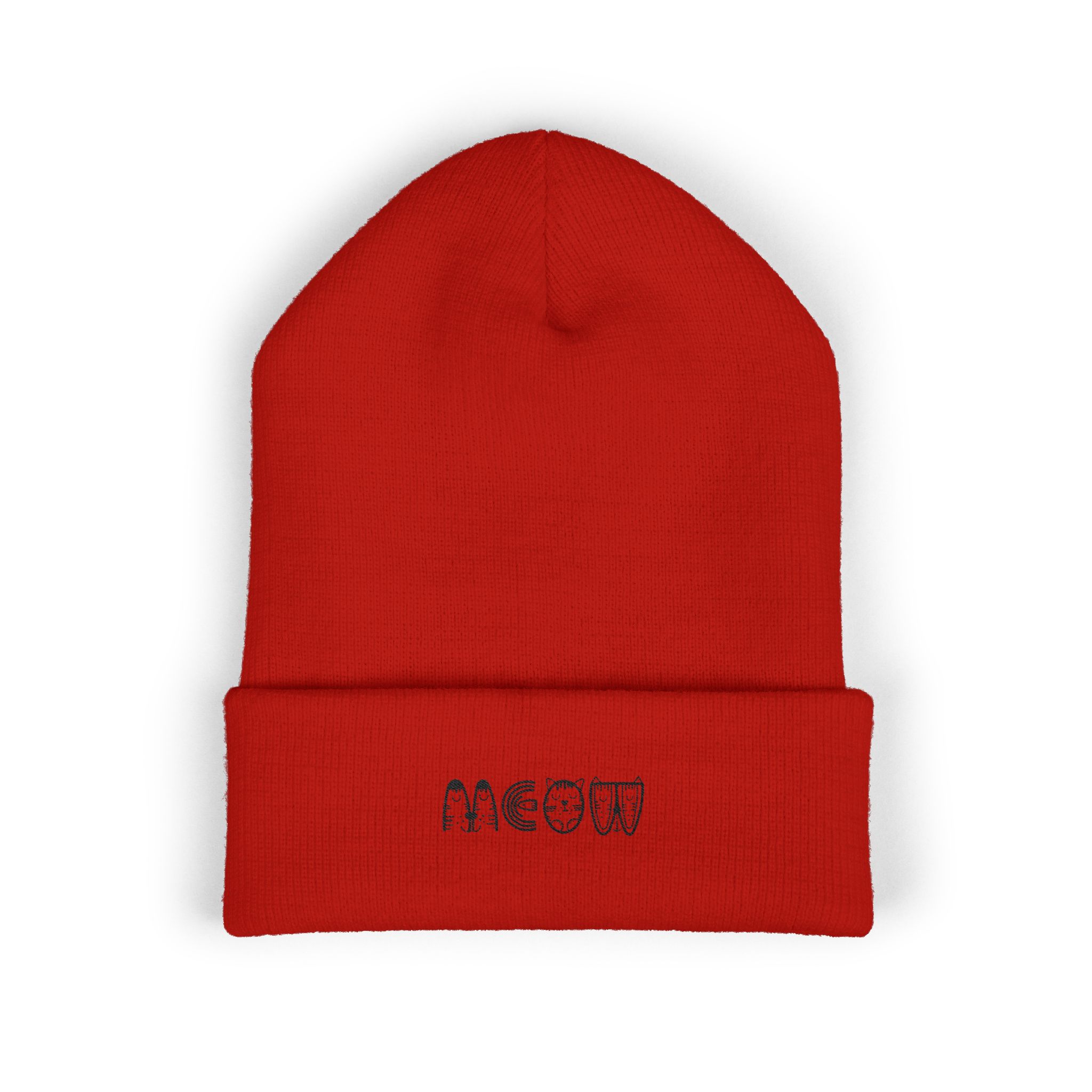 Meow Cat Letters beanie | Embroidered cuffed beanie - Image 9