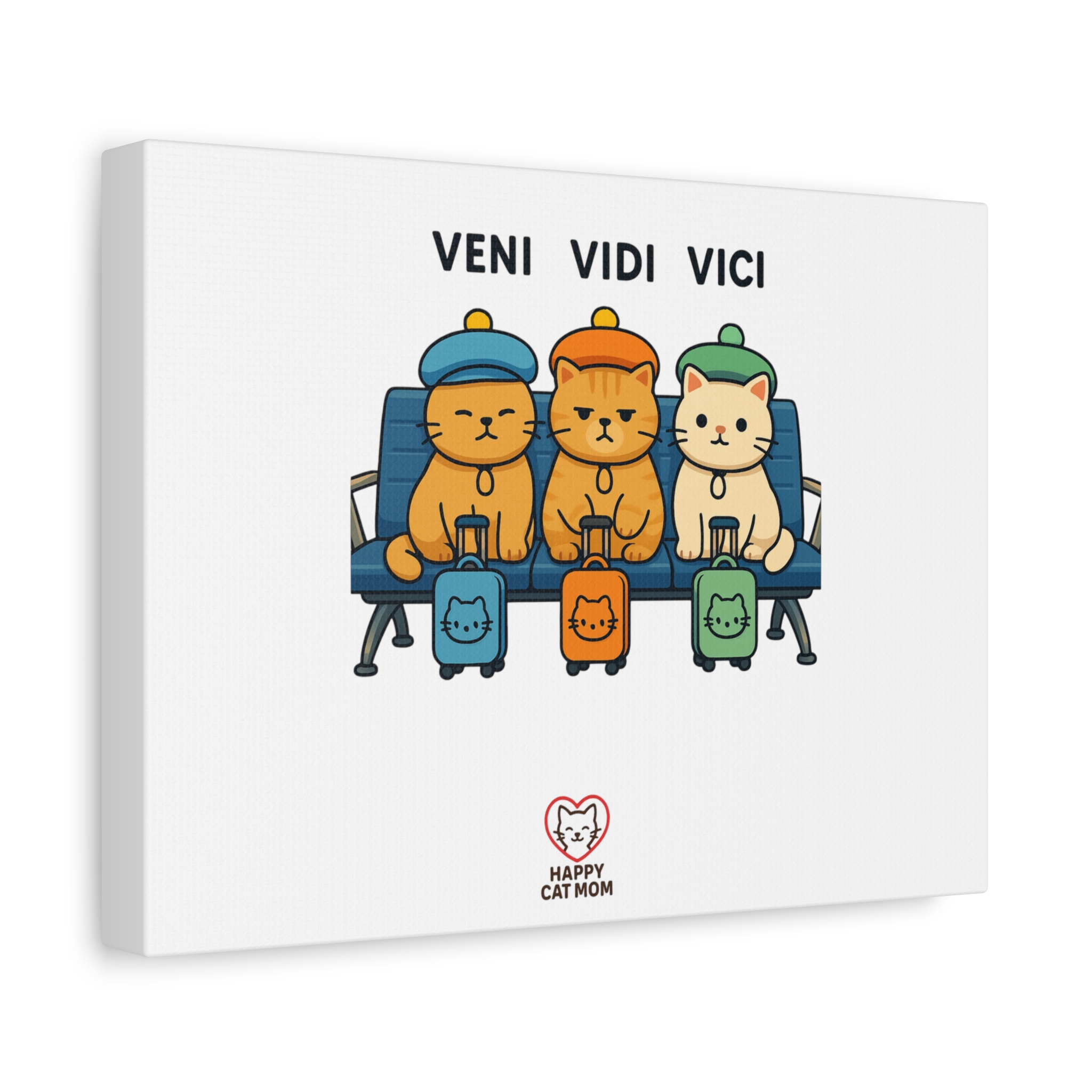 Cute Cat Canvas Art Print, Veni Vidi Vici Wall Decor, Cat Lover Gift, Pet-Themed Home Decor, Fun Animal Wall Art - Image 2