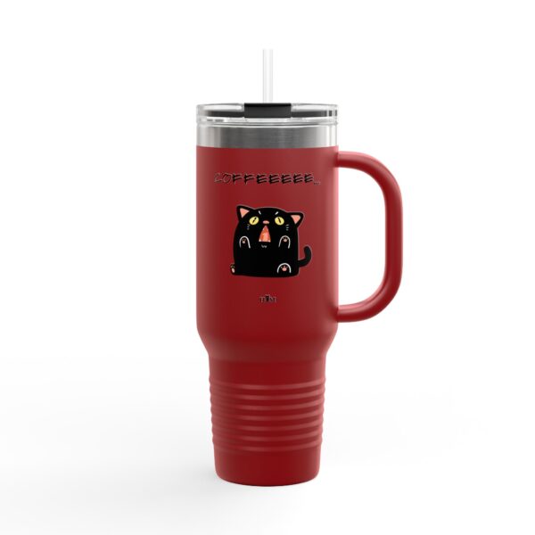 Black Cat Halloween Illustration Travel Mug | 40oz Insulated Tumbler - Image 2