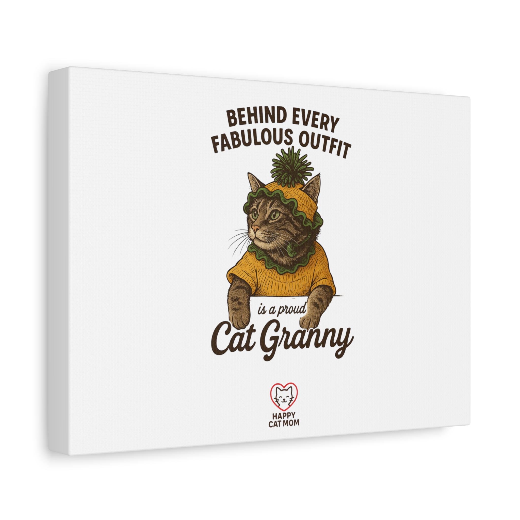 Cat Granny Canvas Wall Art, Whimsical Cat Decor, Funny Gift for Cat Lovers, Home Decoration, Pet Themed Art - Image 2