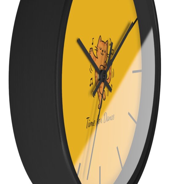 Funny Cat Wall Clock - Time for Dance, Cat Decor, Unique Gift for Cat Lovers, Home Office Wall Art, Quirky Kitty Clock - Image 2