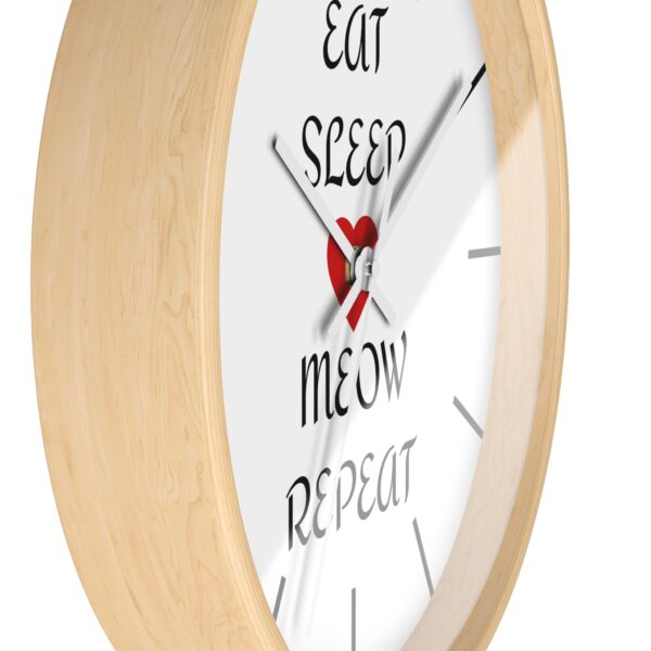 Funny Cat Wall Clock - Eat Sleep Meow Repeat, Cat Decor, Unique Gift for Cat Lovers, Home Office Wall Art, Quirky Kitty Clock - Image 17