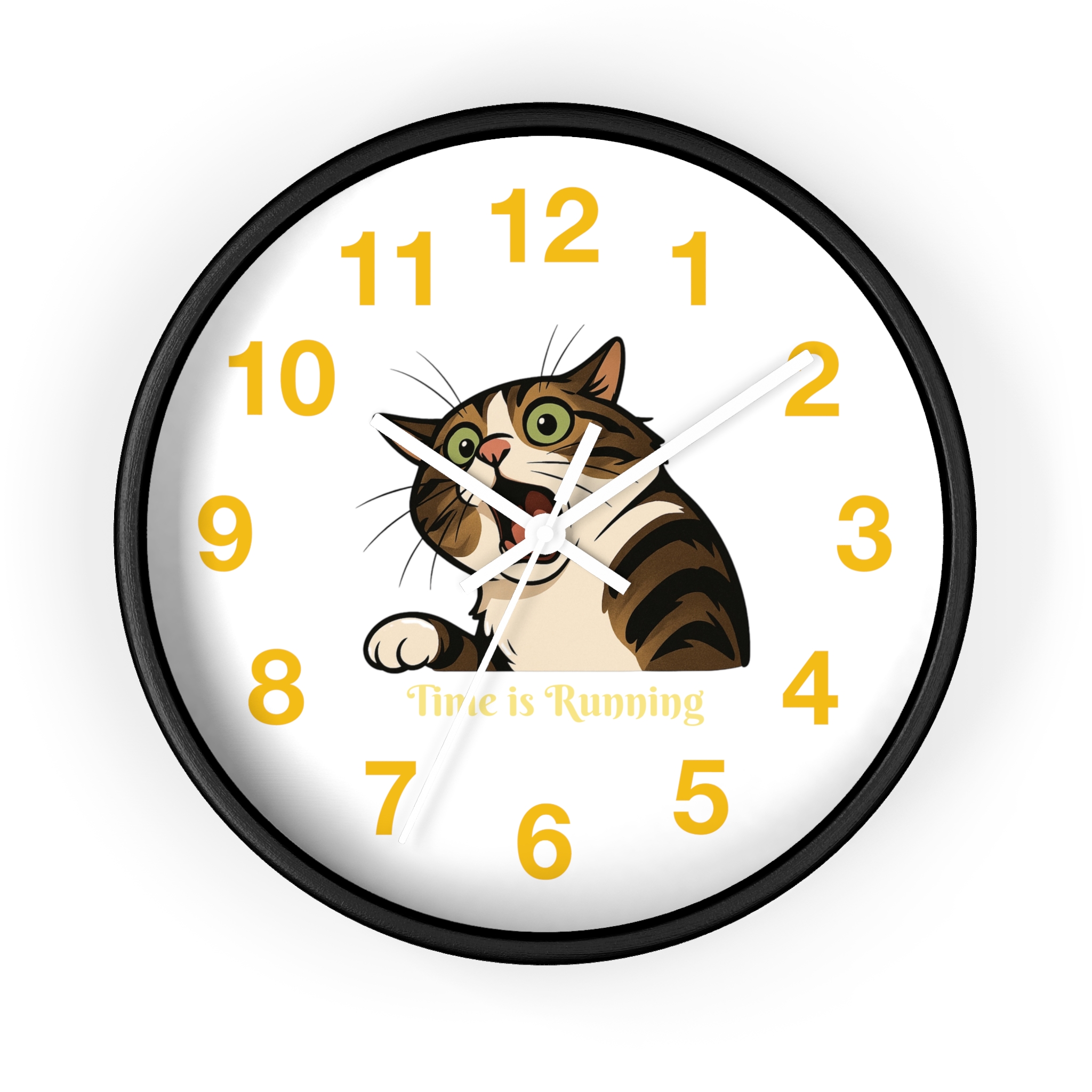 Funny Cat Wall Clock - Time is Running, Cat Decor, Unique Gift for Cat Lovers, Home Office Wall Art, Quirky Kitty Clock - Image 4