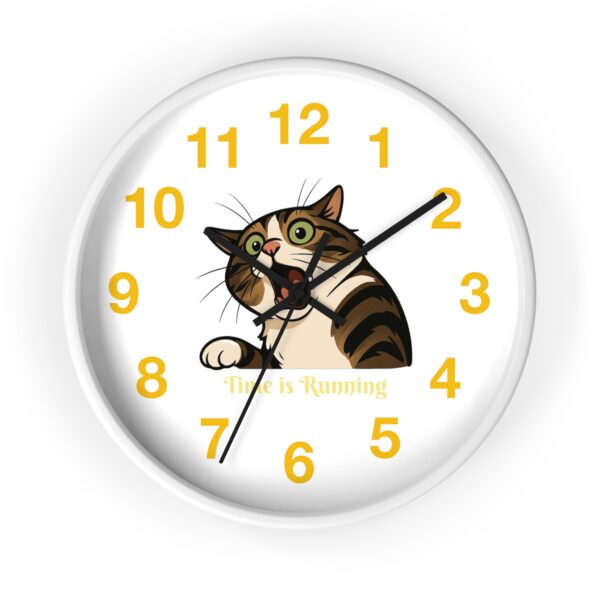 Funny Cat Wall Clock - Time is Running, Cat Decor, Unique Gift for Cat Lovers, Home Office Wall Art, Quirky Kitty Clock - Image 7