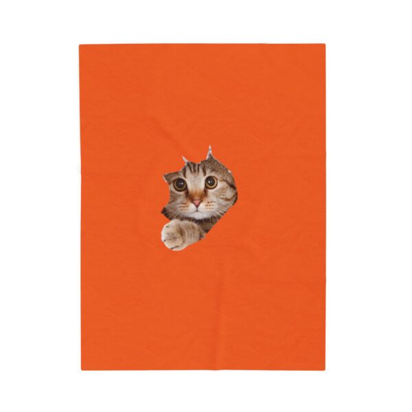Curious Kitty Face Velveteen Plush Blanket | Cat Portrait Throw - Image 9