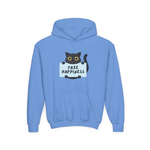 Free Happiness Cat Youth Hoodie | Cute Black Cat Graphic - Image 21