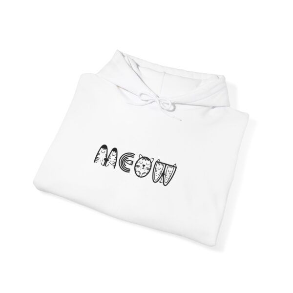 Meow Cat Lettering Hoodie | Cute Doodle Cat Graphic - Image 4