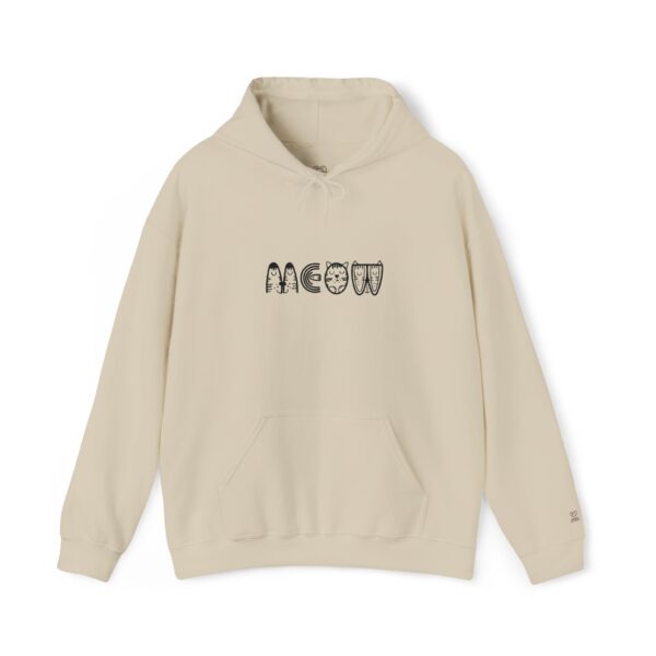 Meow Cat Lettering Hoodie | Cute Doodle Cat Graphic - Image 13