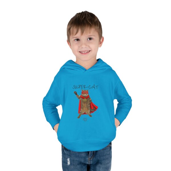 Super-Cat illustration Toddler Hoodie | Superhero Cat Kids Pullover - Image 11