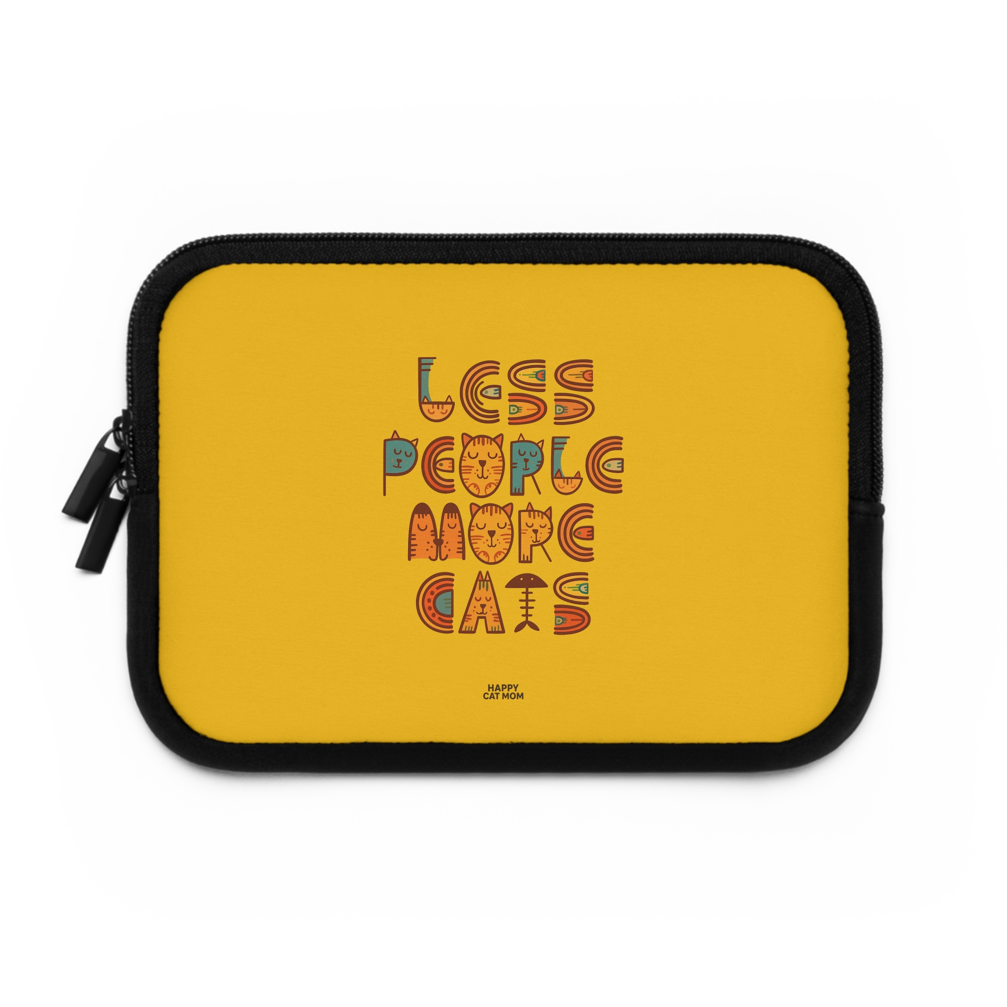Laptop Sleeve- Less People More Cats, Fun Tech Case, Stylish Computer Bag, Gift for Cat Lovers, Cute Accessory for Every Occasion, Laptop Protector
