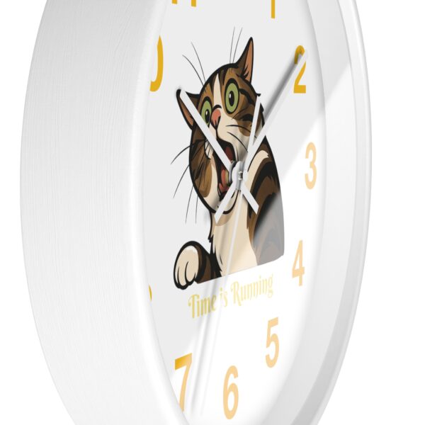 Funny Cat Wall Clock - Time is Running, Cat Decor, Unique Gift for Cat Lovers, Home Office Wall Art, Quirky Kitty Clock - Image 11