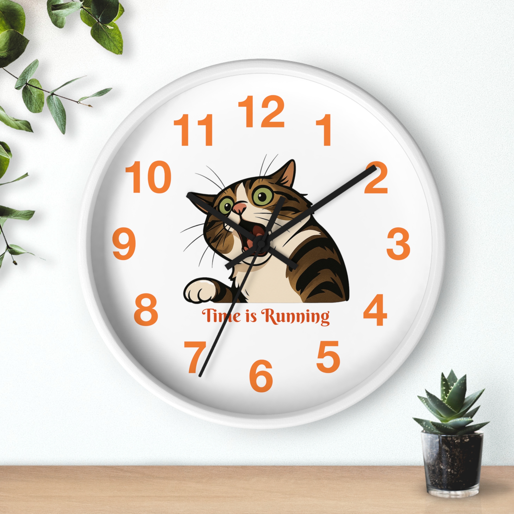 Funny Cat Wall Clock - Time is Running, Cat Decor, Unique Gift for Cat Lovers, Home Office Wall Art, Quirky Kitty Clock - Image 9