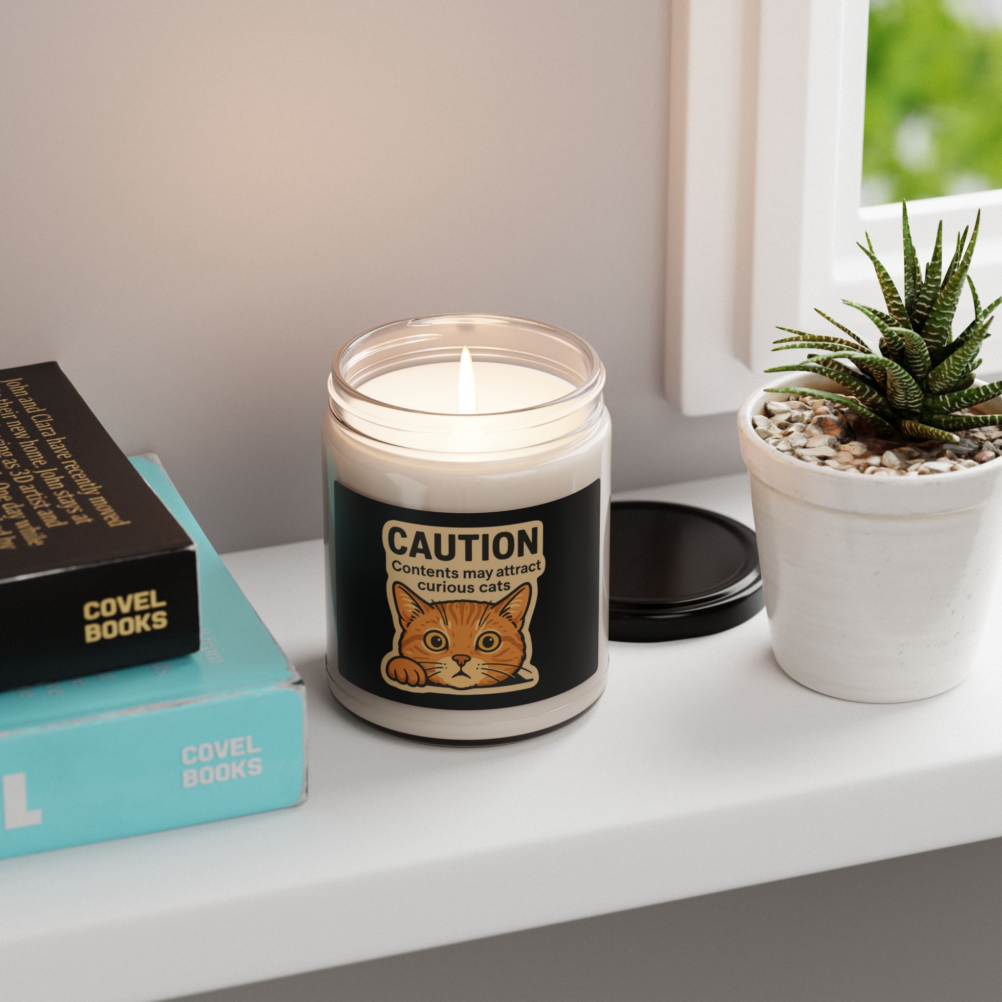 Caution: Contents May Attract Curious Cats — 9oz Scented Soy Candle - Image 4
