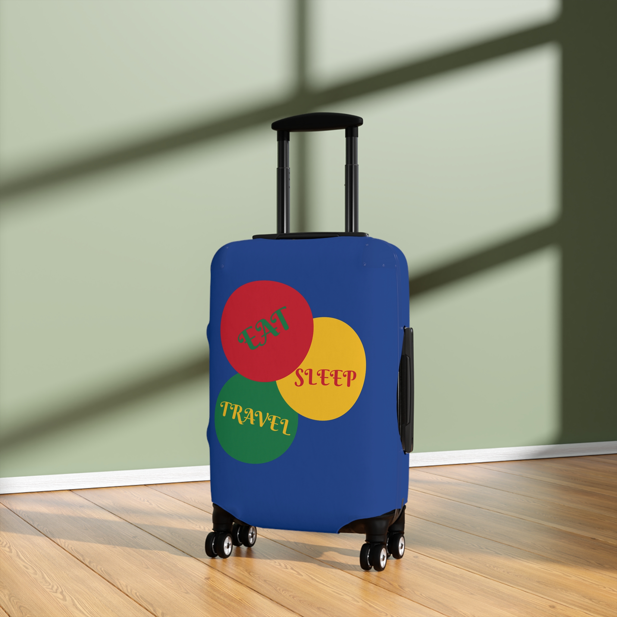 Traffic Light Luggage Cover | Colorful Stripes Suitcase Sleeve - Image 4