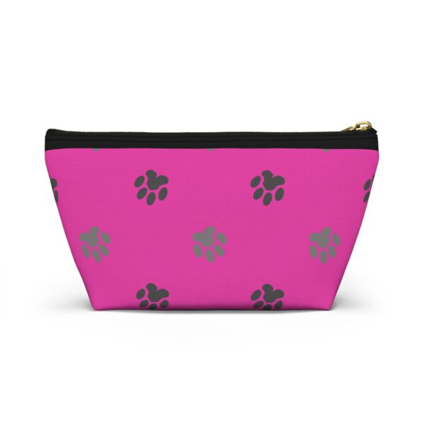Pink Paw Print Accessory Pouch | T-Bottom Makeup Bag - Image 6
