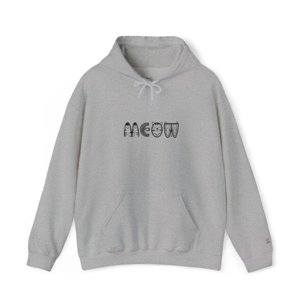 Meow Cat Lettering Hoodie | Cute Doodle Cat Graphic - Image 17