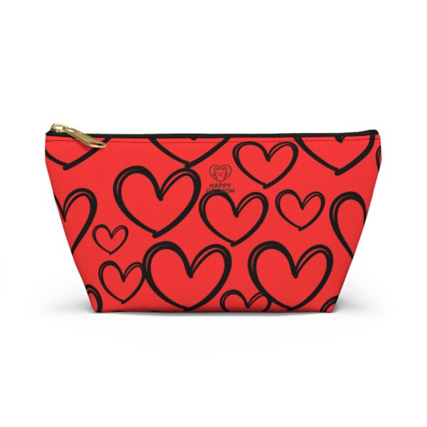 Handdrawn Heart Pattern Accessory Pouch - Image 5